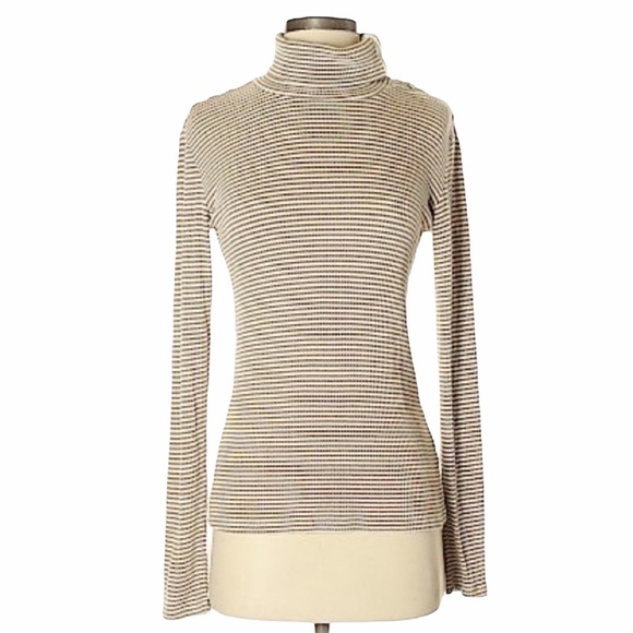 dolan Sweaters - Dolan Left Coast Collection Tan Striped Turtleneck